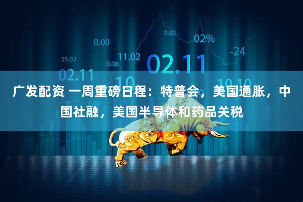 广发配资 一周重磅日程：特普会，美国通胀，中国社融，美国半导体和药品关税
