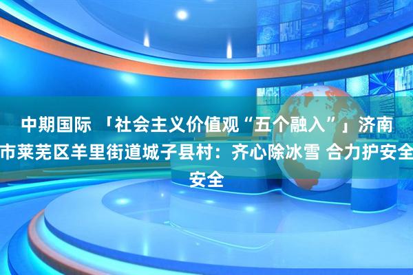 中期国际 「社会主义价值观“五个融入”」济南市莱芜区羊里街道城子县村：齐心除冰雪 合力护安全